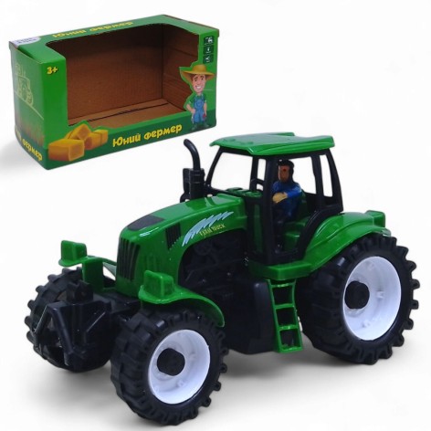 Трактор "Юний фермер" інерційний, світло, звук, зелений