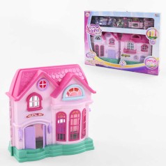 Будиночок іграшковий 2 поверхи, 2 фігурки персонажів, меблі, світло, звук, на батарейках, в коробці