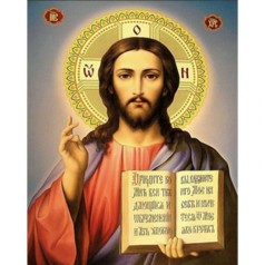 Набор для творчества Алмазная картина Икона Иисуса Христа (Спасителя) Strateg размером 30х40 см кв (HEG79566)
