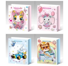Подарунковий пакет 150грм, "Звірята" МІКС 4 види, 32*45*10см 6 шт. в уп. 