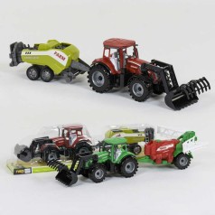 Іграшковий трактор з причепом та навісним обладнанням 2 види (36-2)