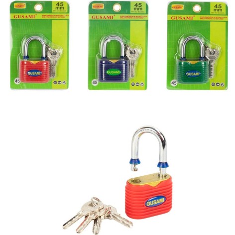Замок навесной 45мм с защитным покрытием и ключами GUSAMI BGU845