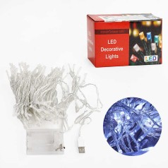 Гірлянда 100 ліхтариків 9 метрів на батарейках білий світло 1 режим C61479