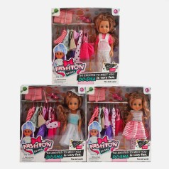 Лялька 3 види, тримач для одягу, гардероб, туфлі, сумочка, висота 32 см, в кор, мікс видів 