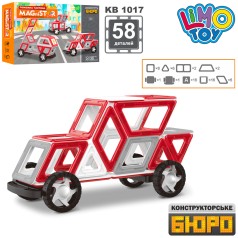 Конструктор магнітний, транспорт, 58 дет., картки (цифри), в кор-ці, 38-26-7,5 см. 