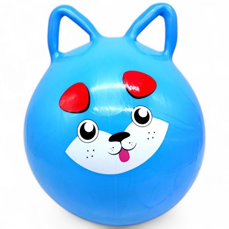 М'яч фітбол "Звірята" з вухами, 45 см (блакитний), зображення звірятка трапляється рандомно