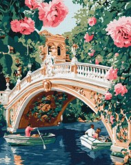 Набір для розпису по номерах Ideyka Міст та квіти 40х50 см КНО3664
