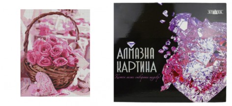 Алмазная картина FA40799 «Корзина с розовыми розами», размером 40х50 см