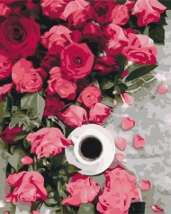 Картина по номерам: Розовые розы 40*50