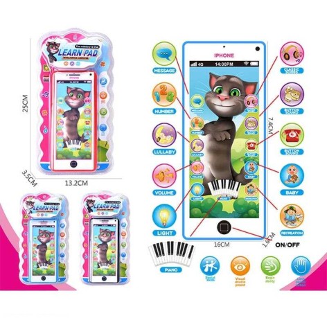 Телефон герой, сенсорные кнопки, озвучивание на английском языке, звуки, подсветка, от батареек, цифры, звуки животных, регулировка громкости, в слюде /288-2/