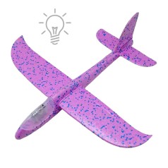 Пенопластовый планер-самолет, 48 см, со светом, розовый