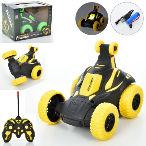 Р/К Машинка 12см, , акум, USB зарядка, трюкова, світло, в кор-ці, 15,5-11,5-11см 