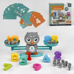 Гра-балансир Сова 4FUN Game Club, 53 елементи, 3 рівні гри, 30 двосторонніх карток, цифри від 1 до 10, в кор. 