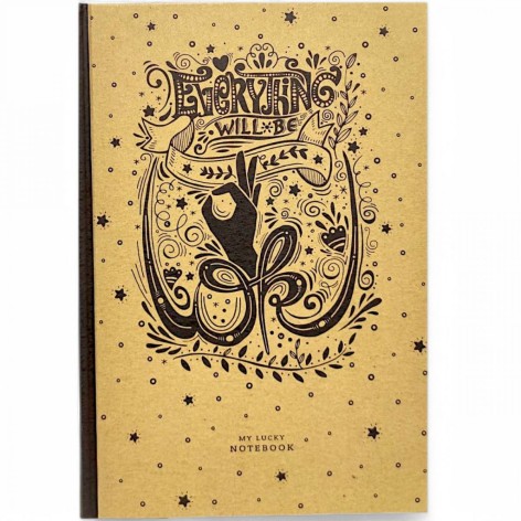 Блокнот крафт,165х238 мм, "Everything will be O.K."