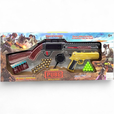 Ігровий набір зброї Ren Yue "Pubg" чорний - гвинтівка пістолет мішень кульки патрони (3328-19)