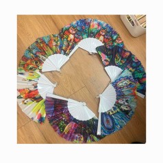 Віяло 22,5см, коти, 6 видів, /35/420/12шт в п/е