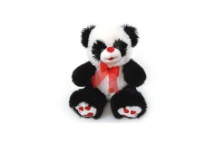 Панда с красным бантом 30 см