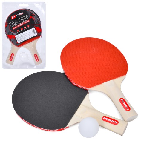 Набор ракеток для настольного тенниса с мячом, деревянная ручка MS0216