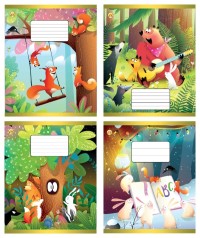 Тетрадь 12 арк.коса линия Твердая ТА53105 Веселые приключения, 25/600, 4к. цена за 25 шт.