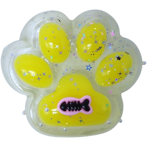 Лапка-антистрес велика, 11 см, таба,  прозоро-жовта