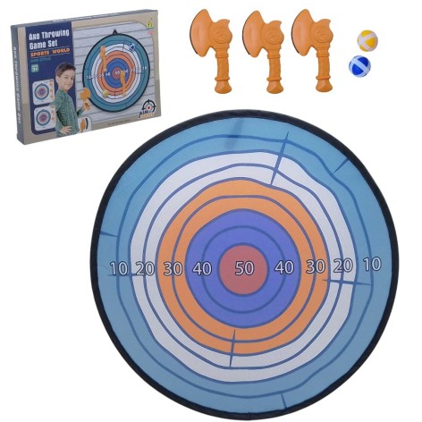Дартс "Axe Throwing" 2 мячика, 3 топора, 56 см, на липучках