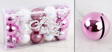 УЦЕНКА 50% Новорічні прикраси 15 штук, кульки, D = 5 см, у слюді 