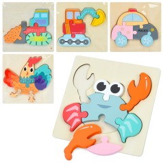 Дерев'яна іграшка Пазли мікс видів, у п/е, 15-15-1см 