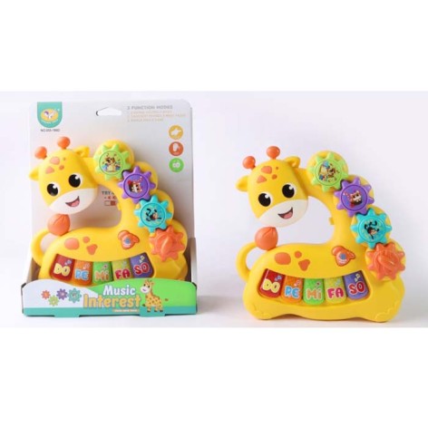 Піаніно жираф, 18-18-5см, міняються режими, шестерні, музика, світло, 2 режими гучності, на бат-ці, в кор-ці/у п/е, 19-23,5-6см 