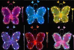Крылья 3 режима подсветки, волшебная палочка, обруч, в п/е, МИКС /300/