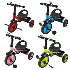 Триколісний велосипед колеса 10'' та 8'' з кошиком,4 кольори /6/