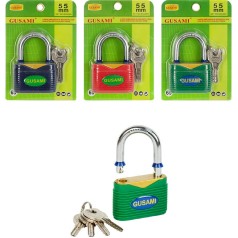 Замок навісний 55мм із захисним покриттям і ключами GUSAMI BGU855