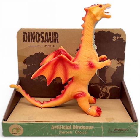 Фигурка резиновая, озвученная, "Дракон" (коробка - 23,5х10,5х19 см), одноголовый