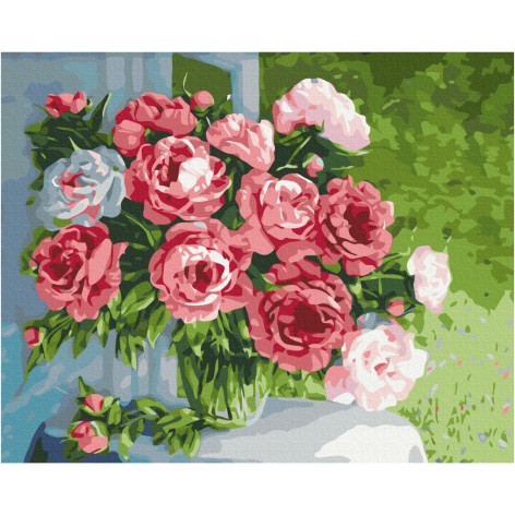 Картина по номерам "Домашние пионы"