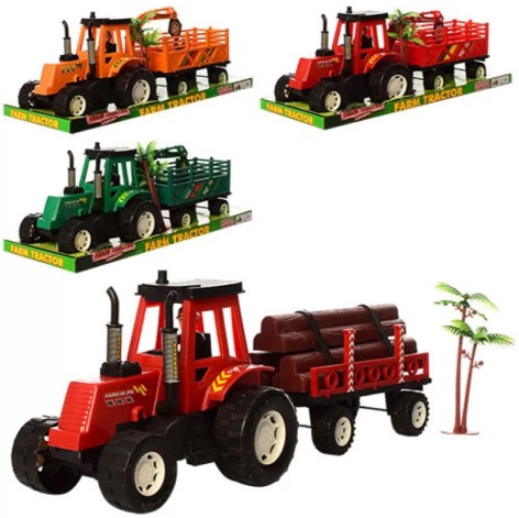 Інерційний трактор з причепом 43 см мікс кольорів (46-16,5-16см)