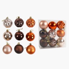 Новорічні прикраси кульки, 9 штук, D = 6 см, у слюді 