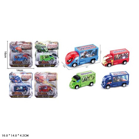 Автобус игрушечный 060-5 супергерои металлический, 4 вида 16*4,2*14