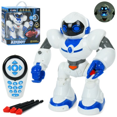 Робот д/к(IЧ), 28см, музыка, звук,свет, ходит, ездит, захватывает предметы, стреляет шарами, на бат-ке, в кор-ке, 34-35-14см 