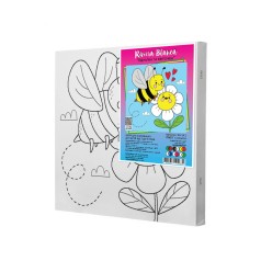 Детская раскраска на холсте Пчелка и цветочек (25x25) (КА-141)