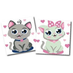 Картины по номерам (набор 2шт) 15*15см Котята