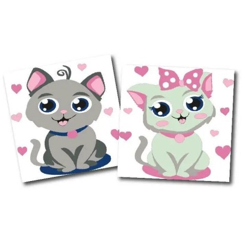 Картины по номерам (набор 2шт) 15*15см Котята