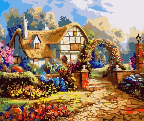 Набір для розпису по номерах Французький прованс Strateg розміром 40х50 см (GS015)