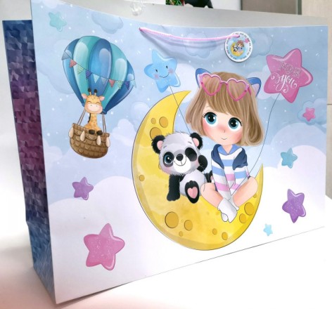 Подарунковий пакет 250грм, матова ламінація, 66x48x20см по 2шт в уп. //