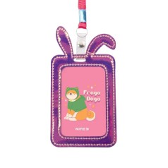 Бейдж Bunny з голографічним ефектом, малиновий.