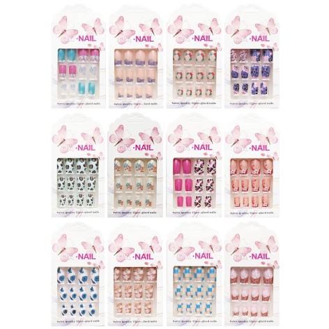 Набір накладних нігтів арт. 1703/155, на клейкій основі, 12 видів, 11,5*7*1, 5см 