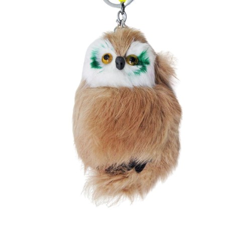 Брелок сова (хутро) латте