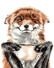 Набор для росписи по номерам Лисичка и чашечка Strateg размером 30х40 см (SS6795)