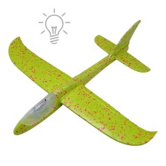 Пенопластовый планер-самолет, 48 см, со светом, салатовый