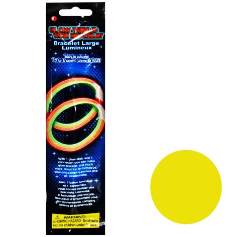 Браслет неоновий світяшка потрійний 7 годин світла жовтий