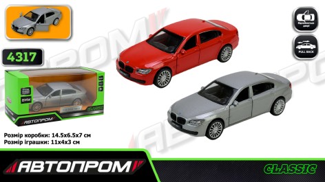 Машина мет. АВТОПРОМ 1:46 BMW 760LI, 2 кольор., відкр.двері, кор.  14,5*6,5*7см 