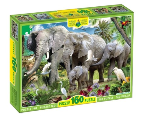Пазли 160, Арт. ЄГ-05. Слоні ТМ Енергія+